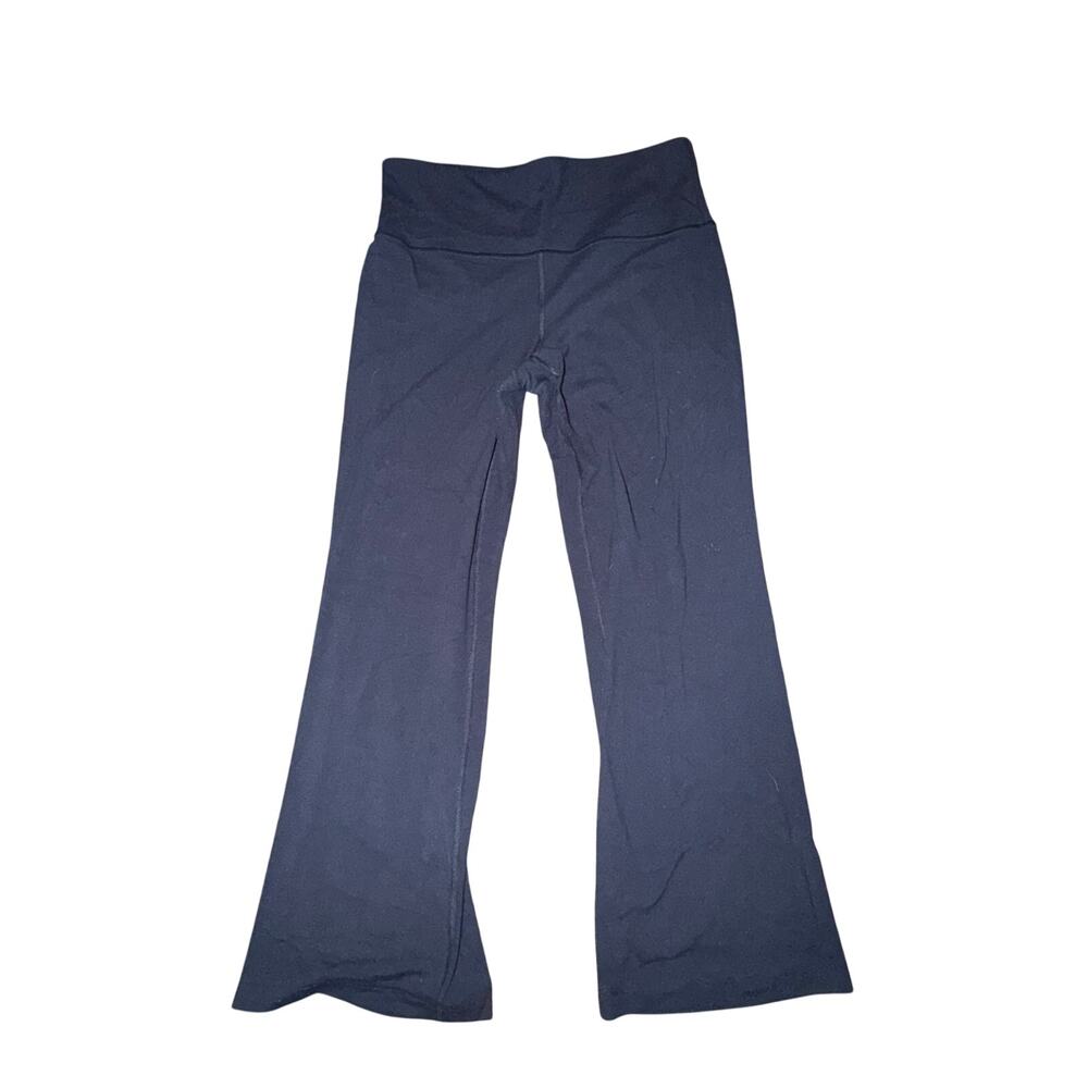 Athleta Studio Flare Pants Women's Size LP Petite Navy Blue Mid Rise Performance